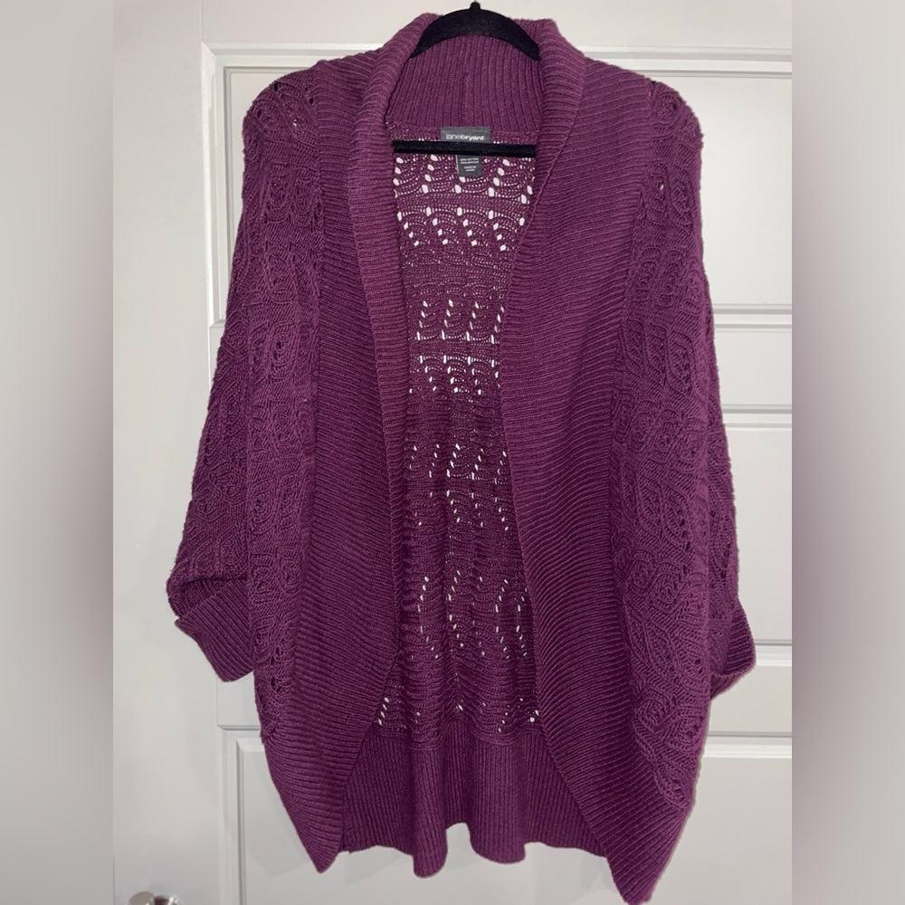 Lane Bryant Purple Knit Cardigan